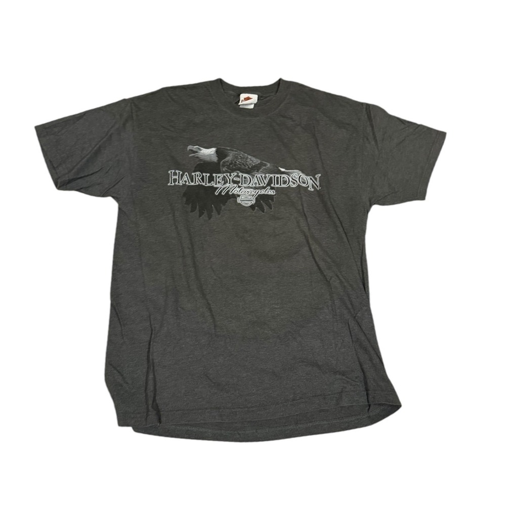 Harley-Davidson Bald Eagle Marquette MI T-Shirt Mens XL patriotic gray USA made